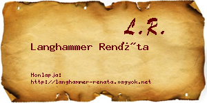Langhammer Renáta névjegykártya